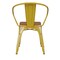 Emma and Oliver Alva Metal Indoor-Outdoor Stacking Chair with Vertical Slat Back, Arms and All-Weather Polystyrene Seat
